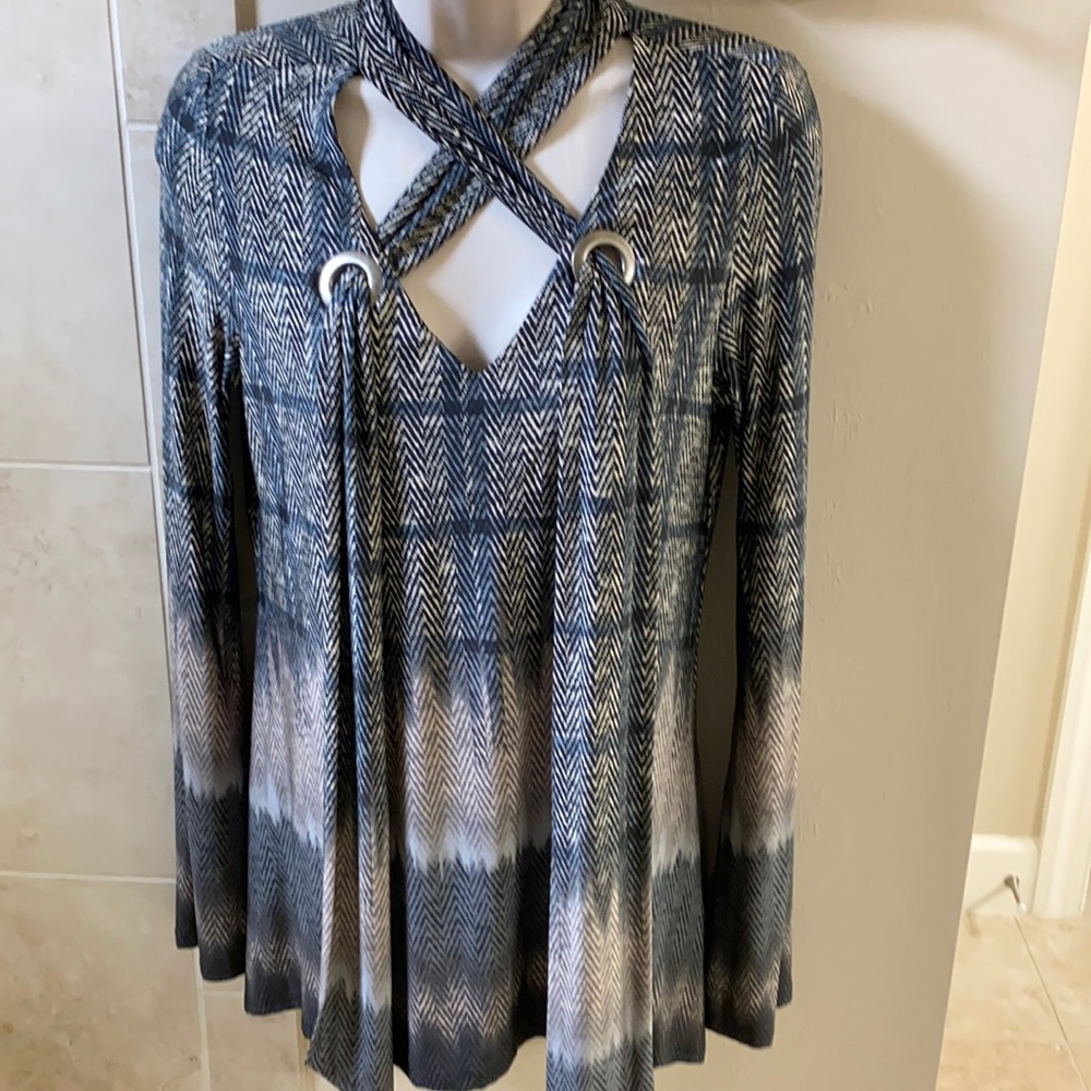 Ariella chevron plaid top